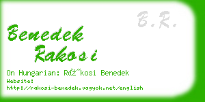 benedek rakosi business card